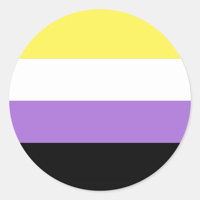 Sticker Rond Pride non binaire (Devant)