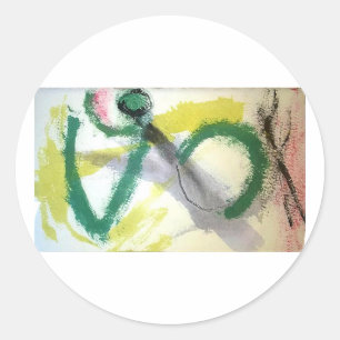 Sticker Rond Prier Mantis Abstrait Jeff Hankamer Artjunkhaus