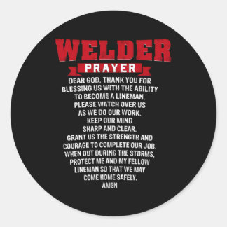 Sticker Rond Prière de souder Christian Souder Grand-père Papa 