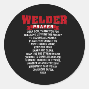 Sticker Rond Prière de souder Christian Souder Grand-père Papa 