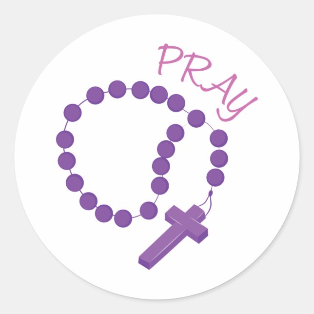 Sticker Rond Prière Rosaire (Devant)