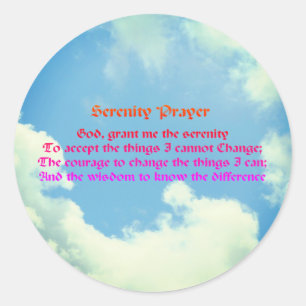 Sticker Rond Prière Serenity Rainbow Blue Sky Inspiration