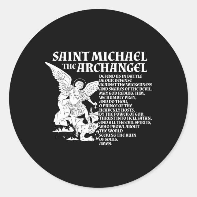 Sticker Rond Prière St Michael L'Archange (Devant)