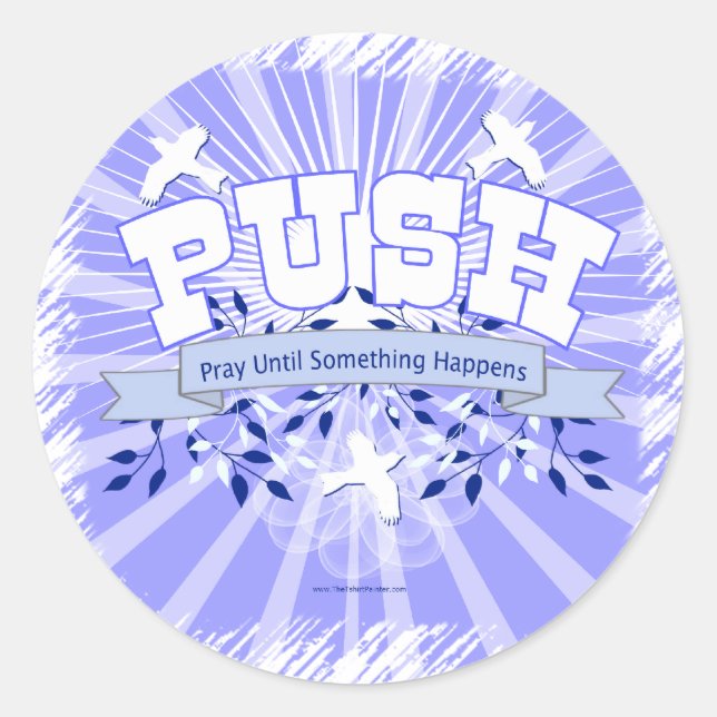 Sticker Rond Priez Jusqu'À Ce Que Quelque Chose Arrive (Devant)
