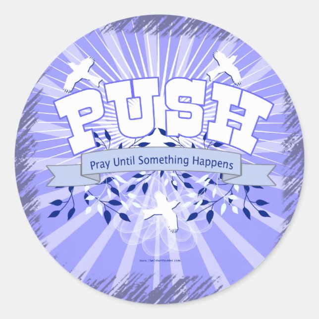 Sticker Rond Priez Jusqu'À Ce Que Quelque Chose Arrive (Devant)