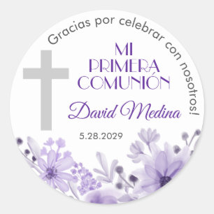 Sticker Rond Primera Comunion Cadeaux et favorise la première c