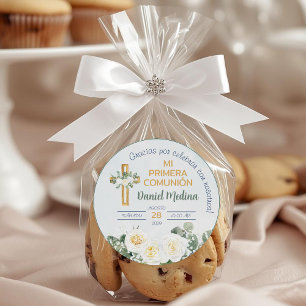 Sticker Rond Primera Comunion Cadeaux et favorise la première c