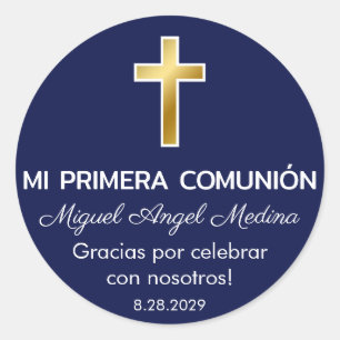 Sticker Rond Primera Comunion Cadeaux et favorise la première c
