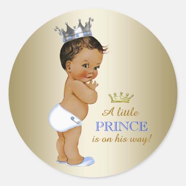 Sticker Rond Prince Baby shower (Devant)