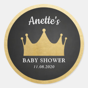 Sticker Rond Prince   Baby shower Gold Foil   Tableau