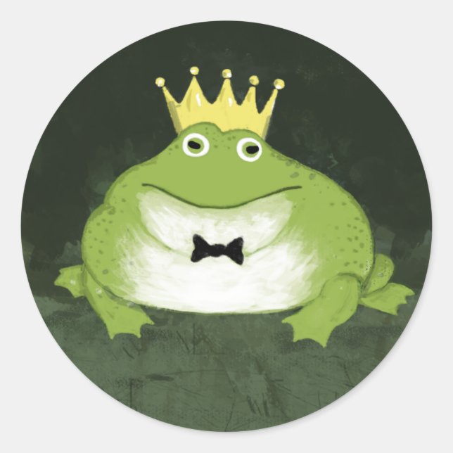 Sticker Rond Prince de grenouille | Fairy Tale Mariage (Devant)