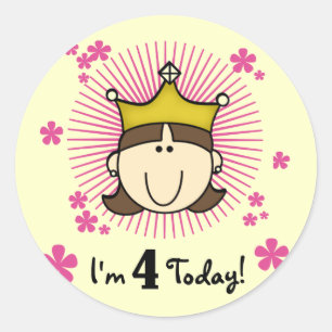 Sticker Rond Princess 4th Birthday Tshirts et cadeaux