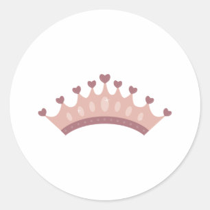 Sticker Rond Princess Crown