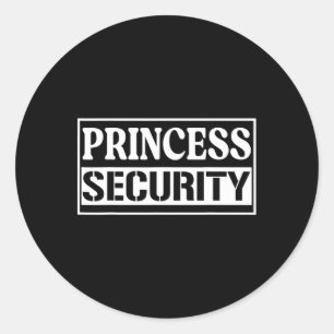 Sticker Rond Princess Security Funny Anniversaire Halloween Par