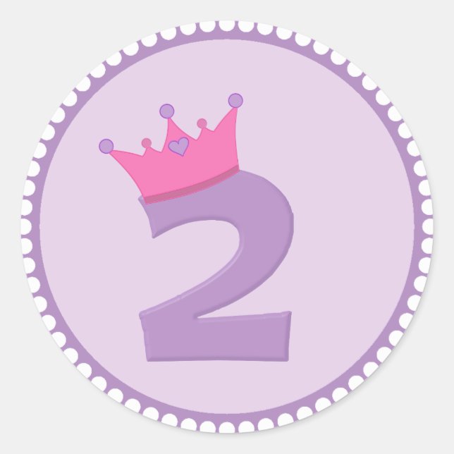 Sticker Rond Princesse 2 avec Couronne (Devant)
