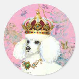 Sticker Rond Princesse aux canicules blanches avec colibris