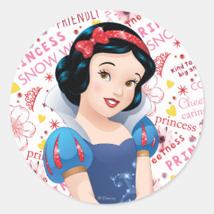Sticker Rond Princesse Blanche Neige