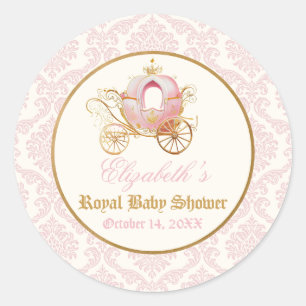 Sticker Rond Princesse Carrosse Conte de Fées