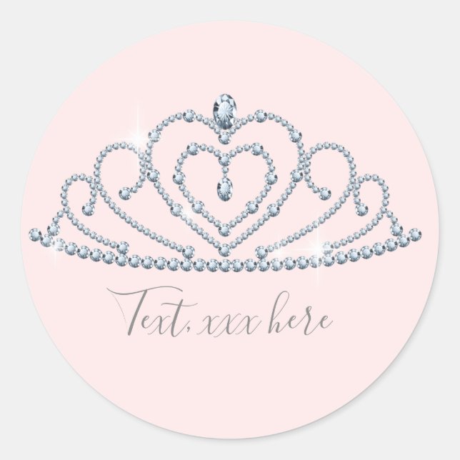 Sticker Rond princesse, couronne, couronne parties scintillant, (Devant)