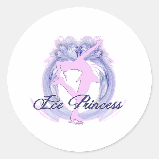 Sticker Rond Princesse de glace rose/pourpre (Devant)