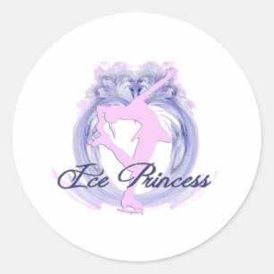 Sticker Rond Princesse de glace rose/pourpre
