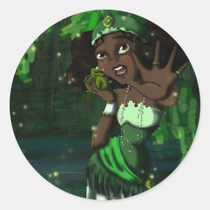 Sticker Rond Princesse de grenouille