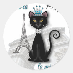 Sticker Rond princesse de Kitty de Français d'Oo-La-La
