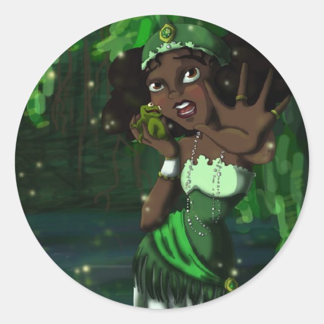 Sticker Rond Princesse de la grenouille (Devant)