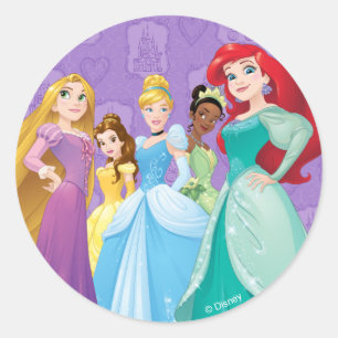 Sticker Rond Princesse Disney   L'Intrépide est la force