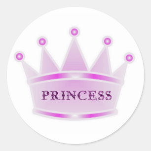 Sticker Rond Princesse héritière mignonne de diadème de rose