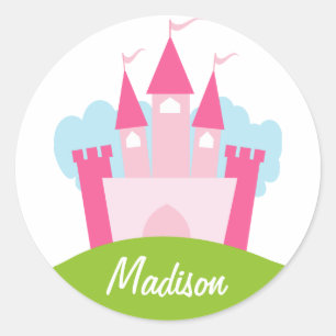 Sticker Rond Princesse personnalisée Castle