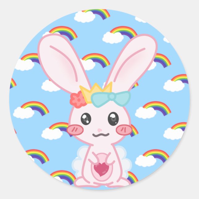 Sticker Rond Princesse Rainbow (Devant)