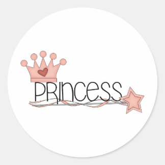 Sticker Rond Princesse rose ・ Princesse Wordart