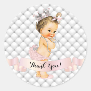 Sticker Rond Princesse Royale Diamants Bijoux Couronne Blush Ro
