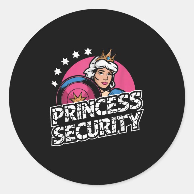 Sticker Rond Princesse Sécurité Anniversaire Papa &amp; Maman G (Devant)