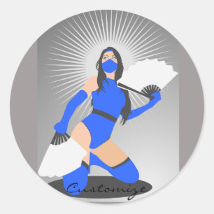 Sticker Rond Princesse Thunder_Cove, guerrière masquée