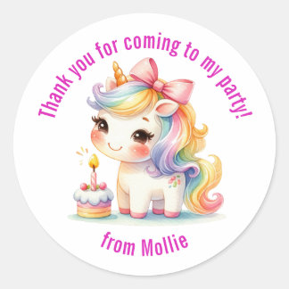 Sticker Rond Princesse Unicorn Merci