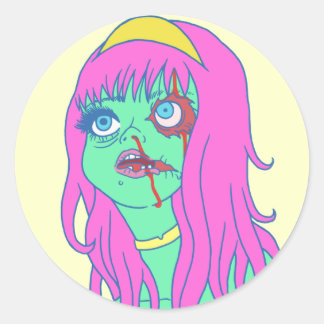 Sticker Rond Princesse Zombie