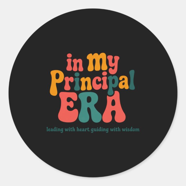 Sticker Rond Principal In My Principal Era Back To School  (Devant)