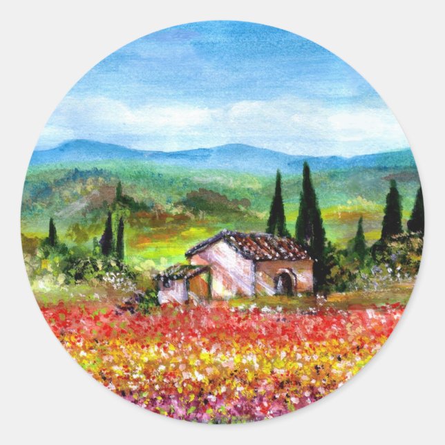 STICKER ROND PRINTEMPS EN TOSCANE (Devant)