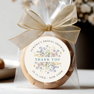 Sticker Rond Printemps Fleur sauvage Meadow Bride douche merci
