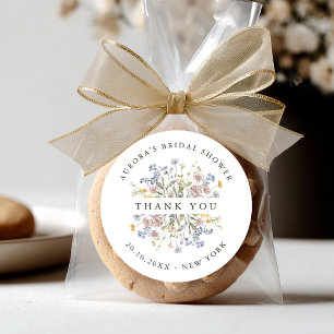 Sticker Rond Printemps Fleur sauvage Meadow Bride douche merci
