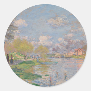 Sticker Rond Printemps sur la Seine par Monet Impressionniste