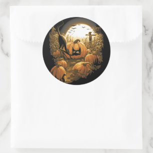 Sticker Rond Pris dans un patch Éffrayant