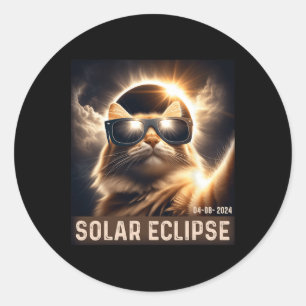Sticker Rond Prise D'Un Selfie Avec Solaire 2024 Eclipse Portan