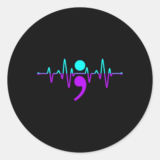 Sticker Rond Prise en compte du carbone Happy Heartbeat Graphiq (Devant)