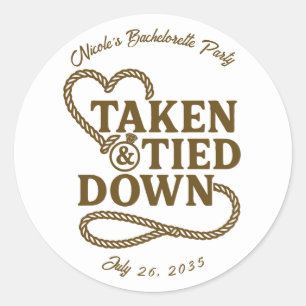 Sticker Rond Prise et attachée Cowboy pour enterrement de vie d