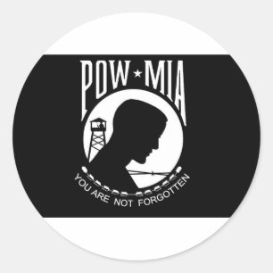Sticker Rond prisonnier de guerre+Drapeau de MIA