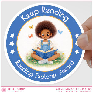 Sticker Rond Prix d'encouragement de l'enseignant de lecture co