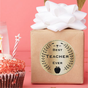 Sticker Rond Prix du meilleur enseignant de la couronne de laur